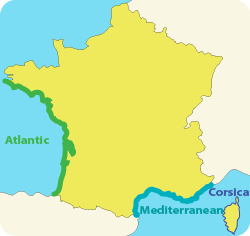 Map French coastlines